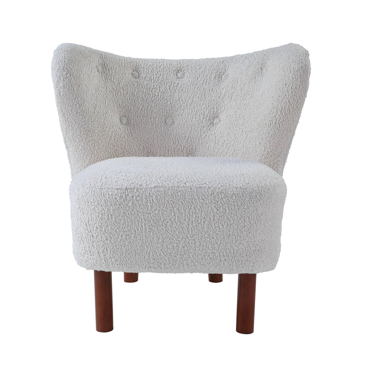 White Teddy Sherpa Wingback Accent Chair - Omega Lifestyles