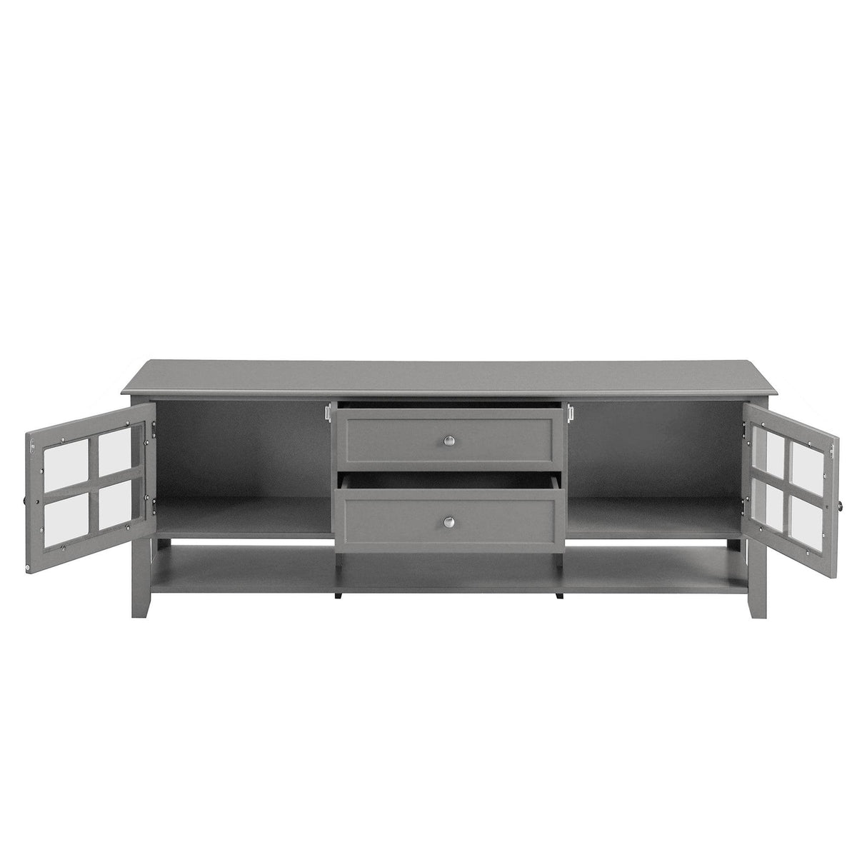 Modern Grey MDF TV Stand With Storage Cabinet - Sleep Galleria