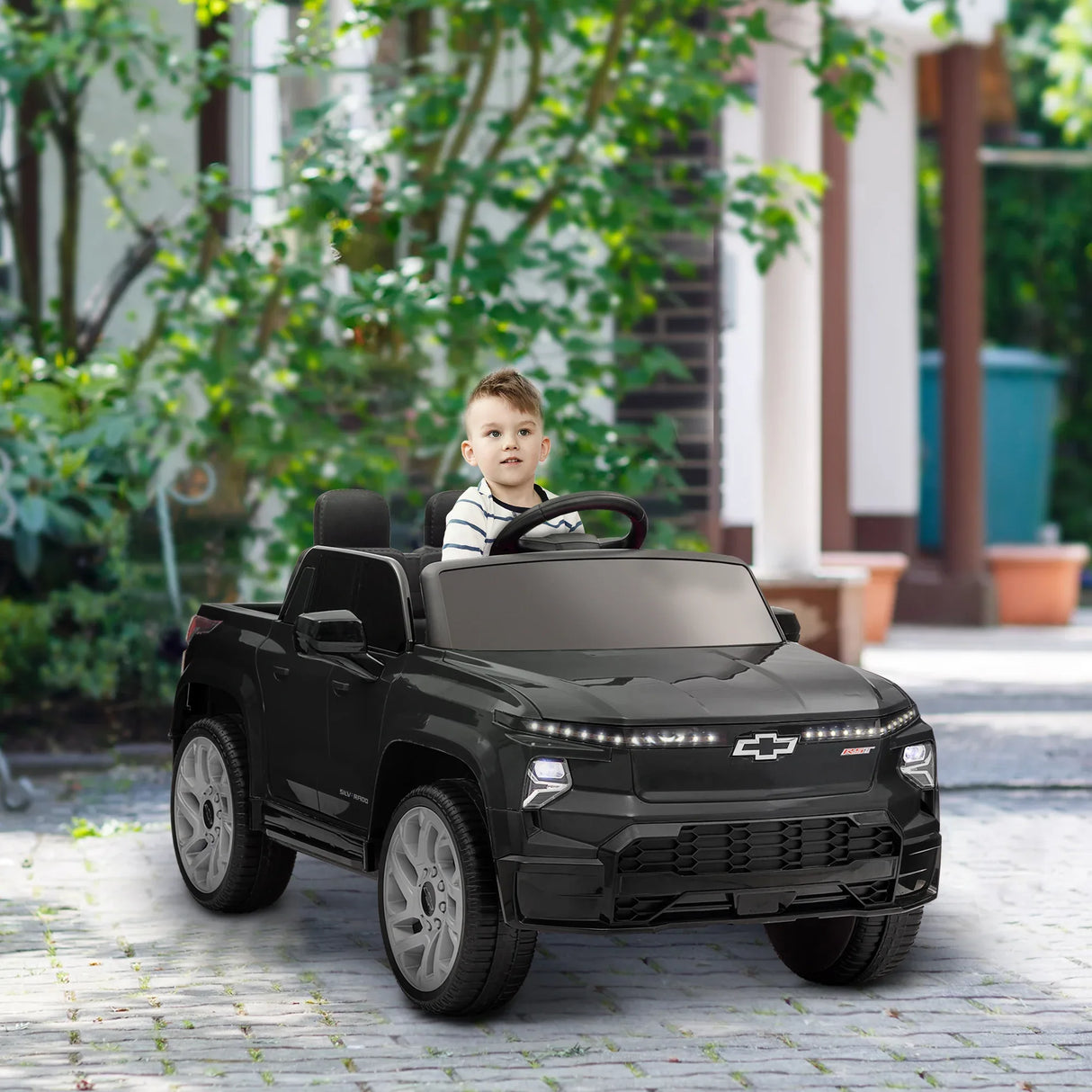 12V Licensed Chevrolet Silverado Kids Electric Ride-On Car - Omega Lifestyles