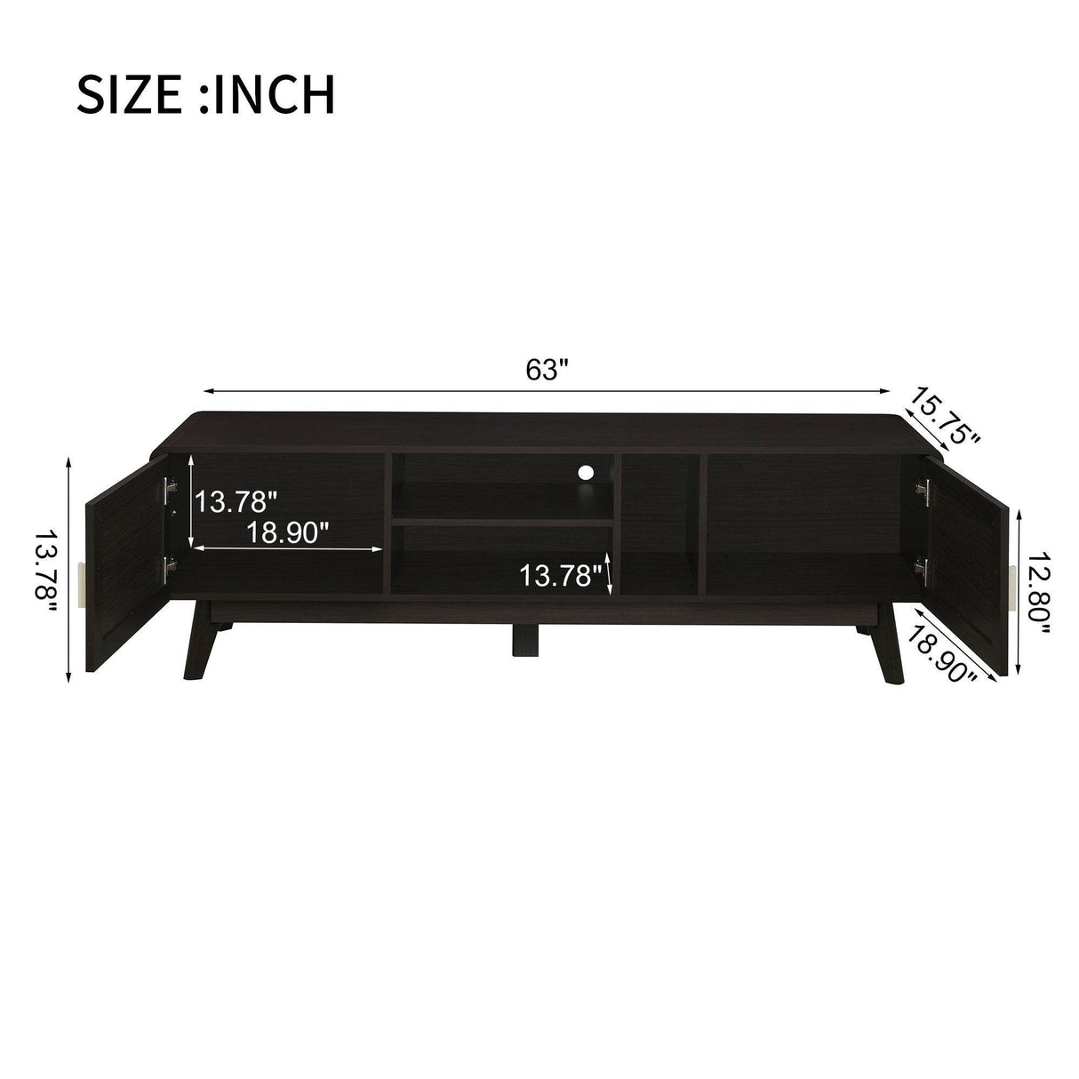 Bohemian Style Dark Brown Rattan TV Stand - Sleep Galleria