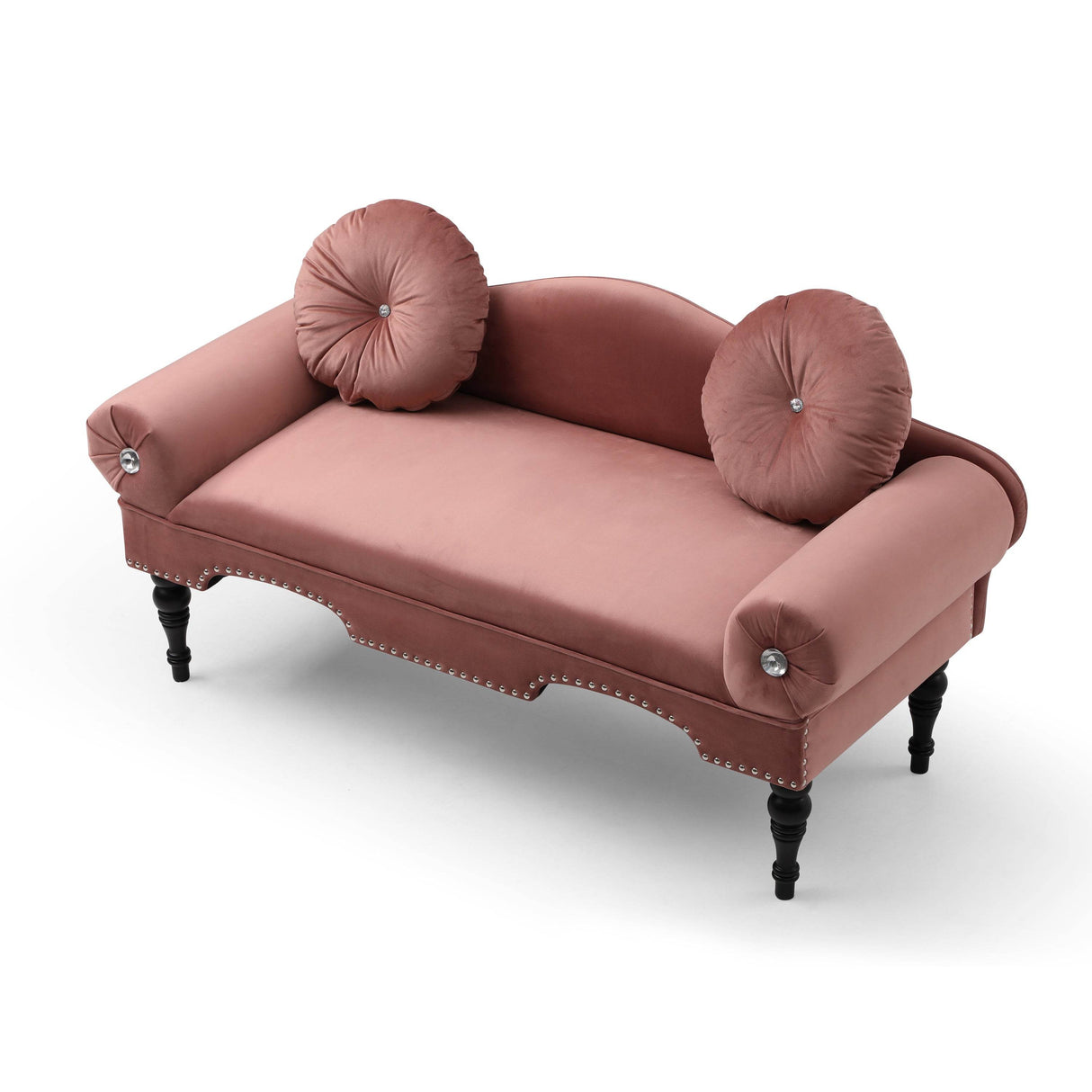 Modern Velvet Upholstered Loveseat Sofa With Pillows - Omega Lifestyles