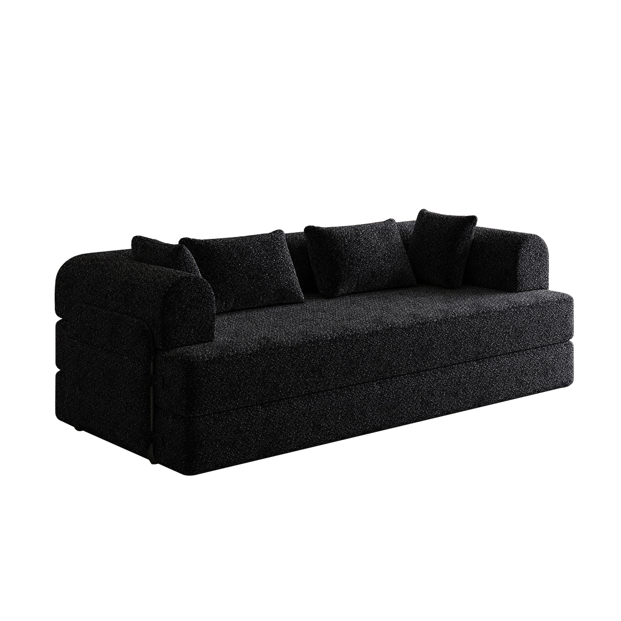Convertible Chenille Sleeper Sofa Bed With Storage Pocket - Omega Lifestyles