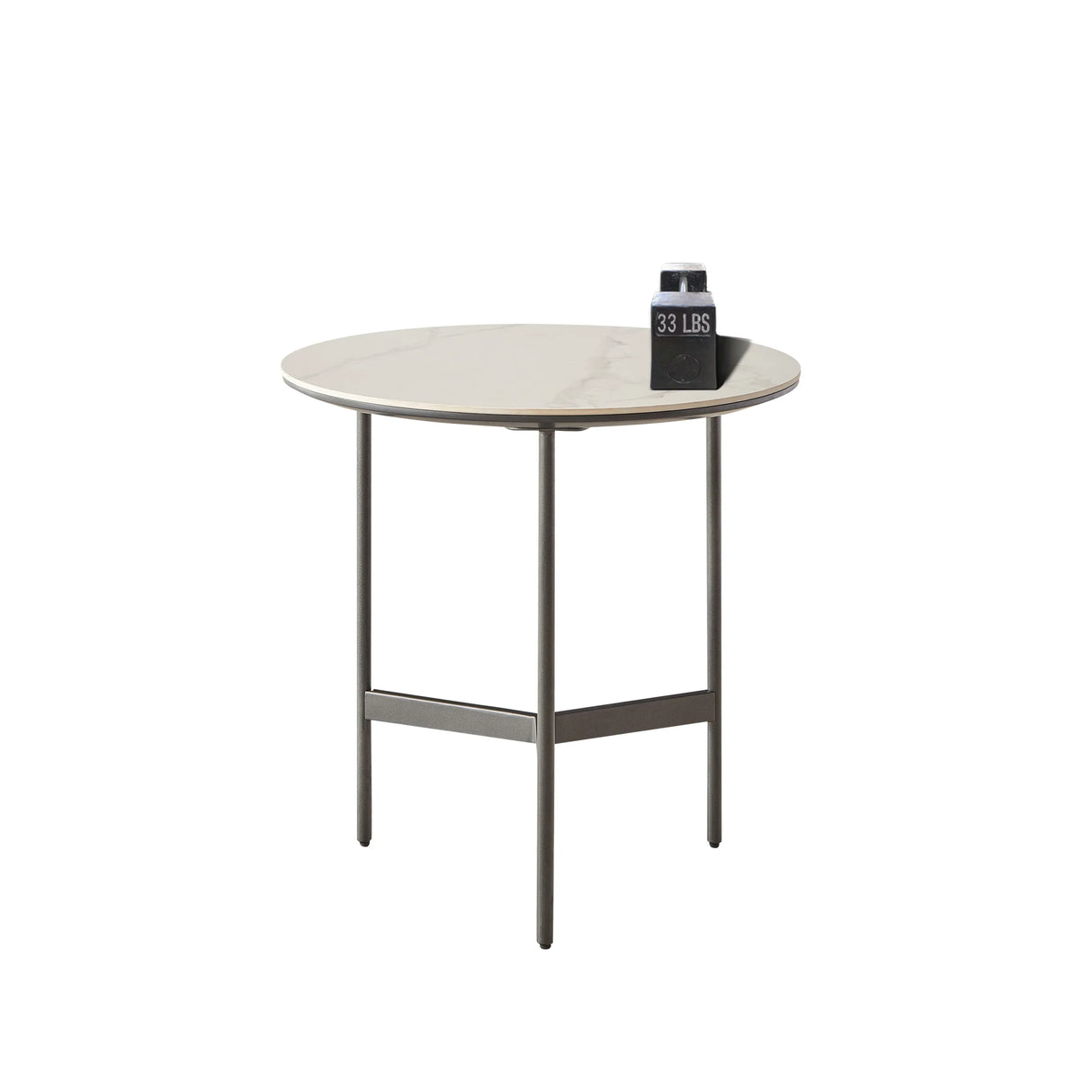 Small Round Waterproof Sintered Stone End Table - Omega Lifestyles