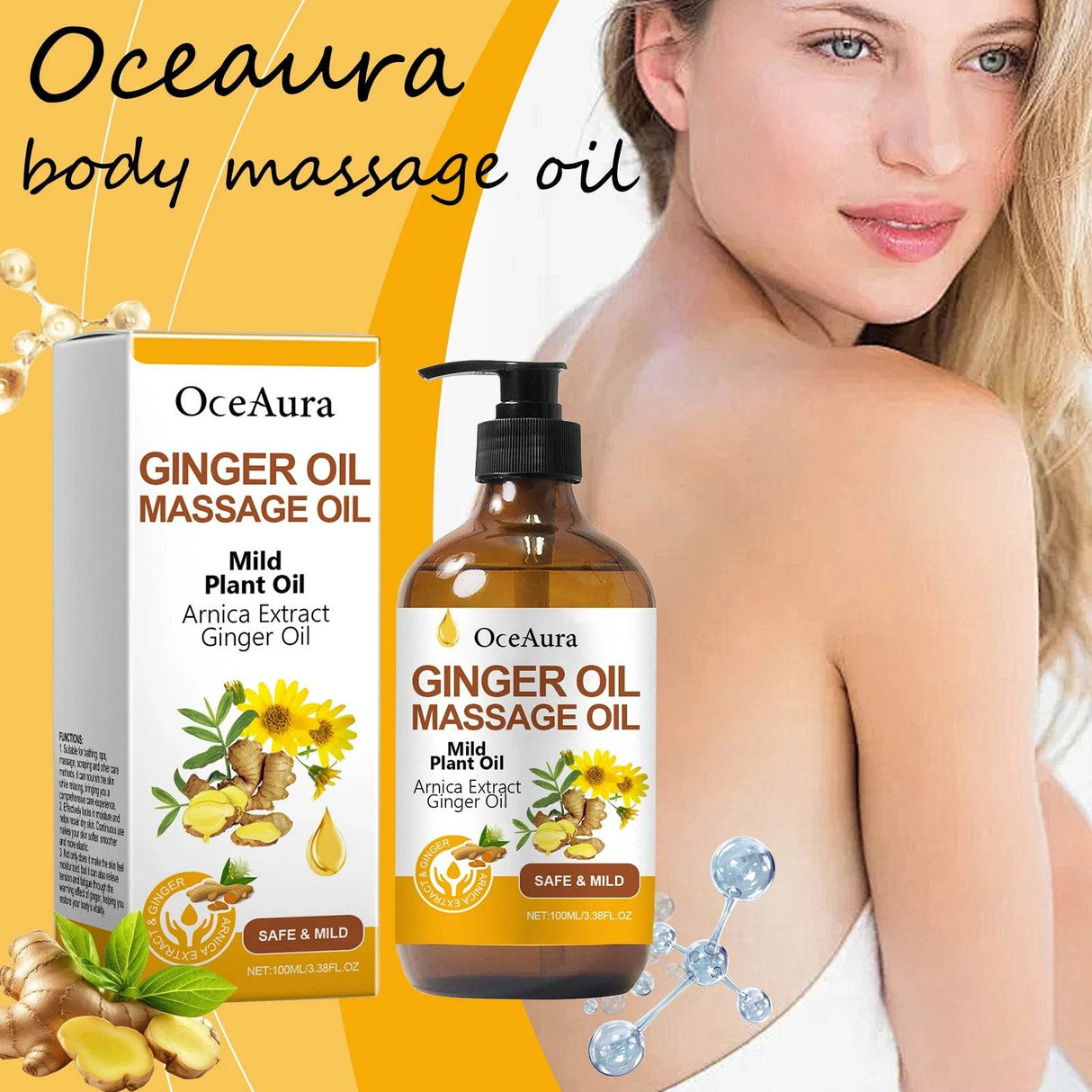 Ginger Infused Soothing Relaxing Body Massage Oil