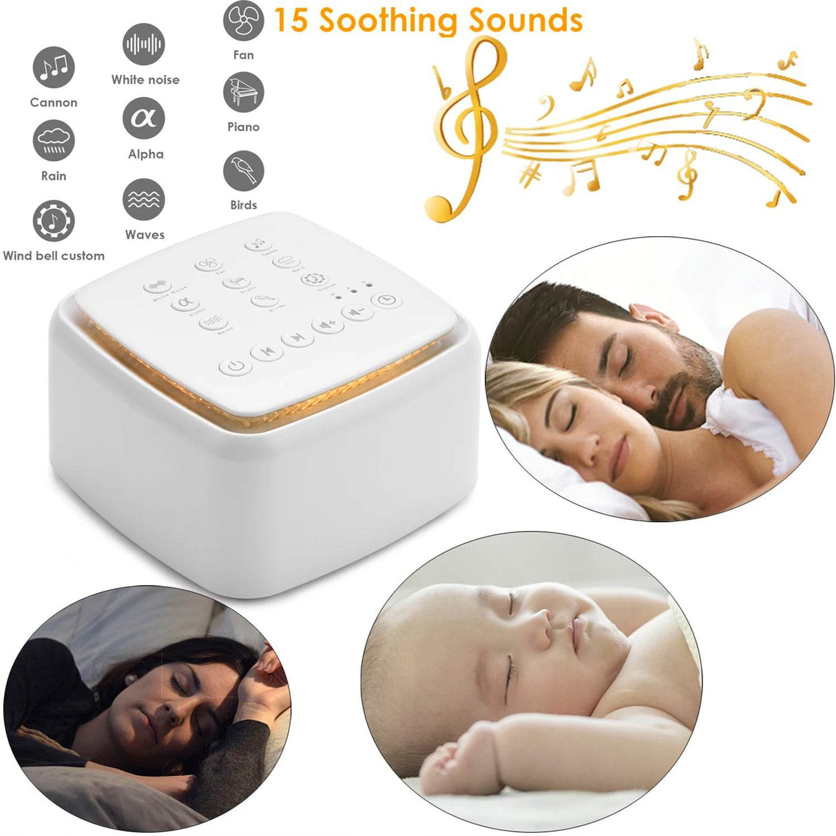 Rechargeable White Noise Machine With Timed Shutdown - Omega Lifestyles