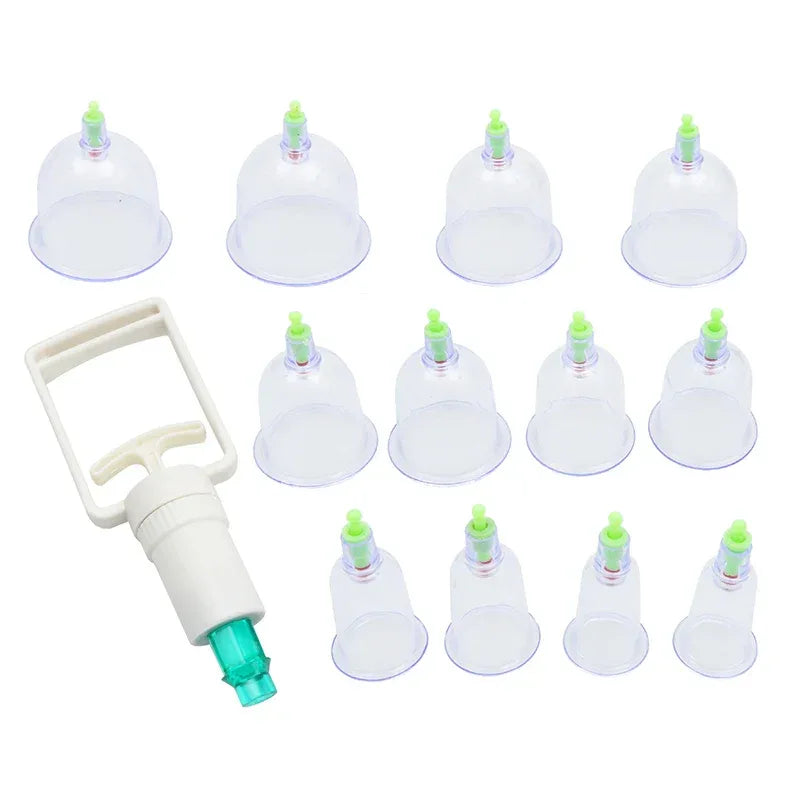 12-Piece Vacuum Cupping Therapy Set With Pump - Omega Lifestyles