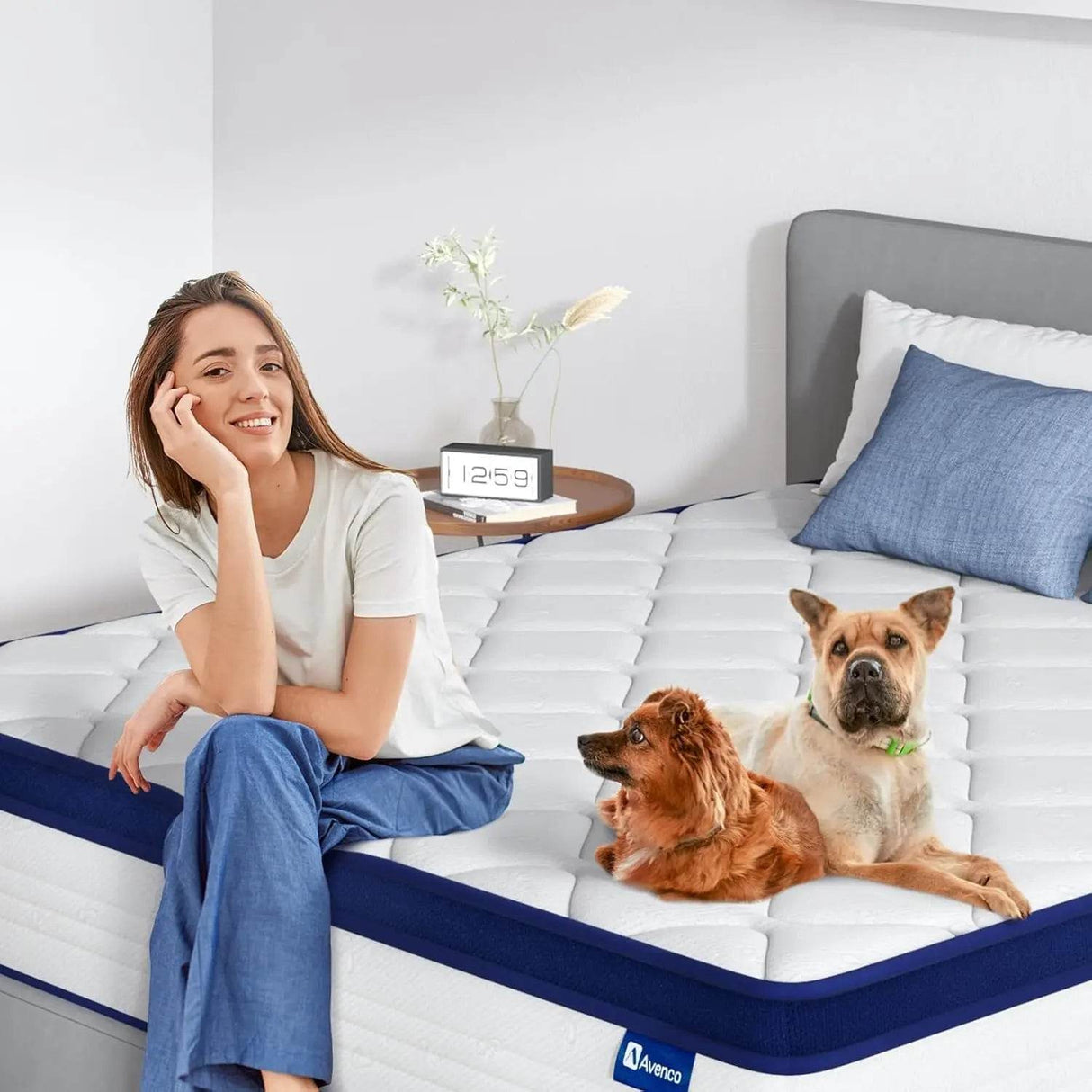 King Size Mattress 12 Inch King Mattresses in a Box Hybrid Spring Mattresses with Comfort Foam and Pocket Coils for Pressure Rel - Omega Lifestyles
