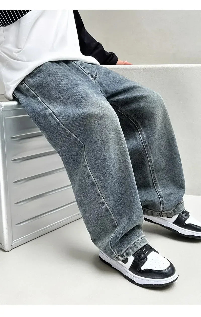 Kids Cotton Polyester Blend Straight Leg Jeans - Omega Lifestyles