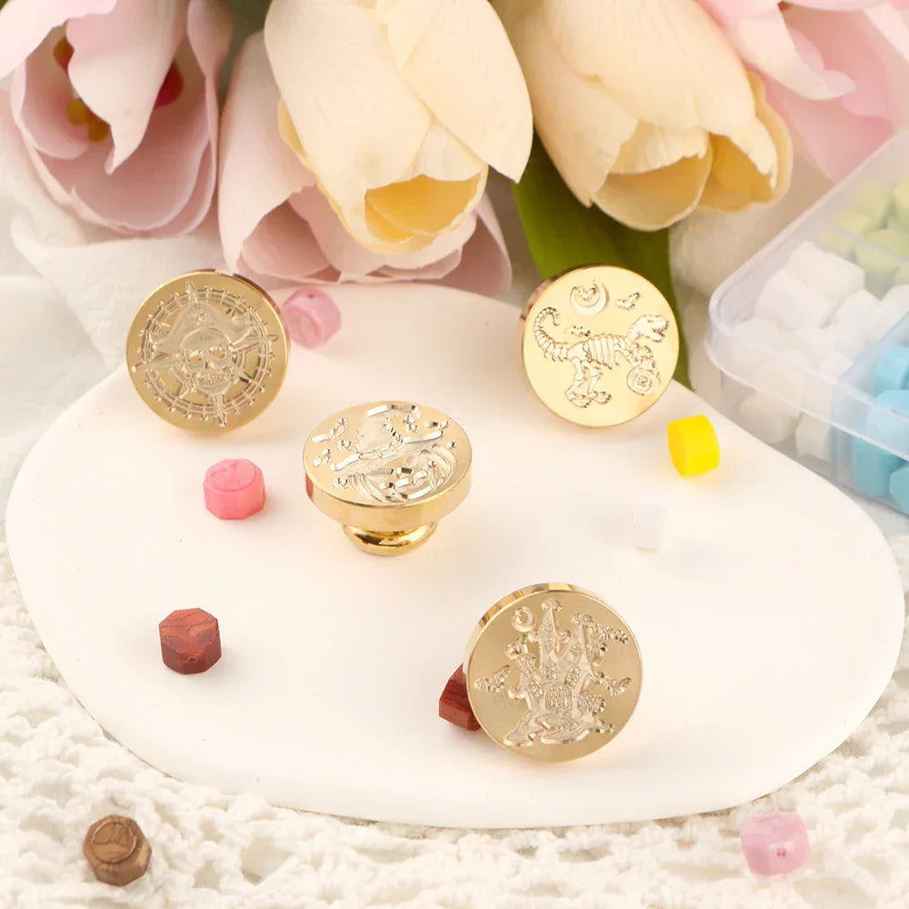 Brass Wax Seal Stamp With Removable Wooden Handle - Omega Lifestyles