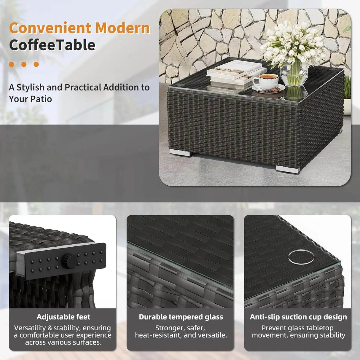 7-Piece Outdoor Rattan Wicker Sectional Sofa Set - Omega Lifestyles