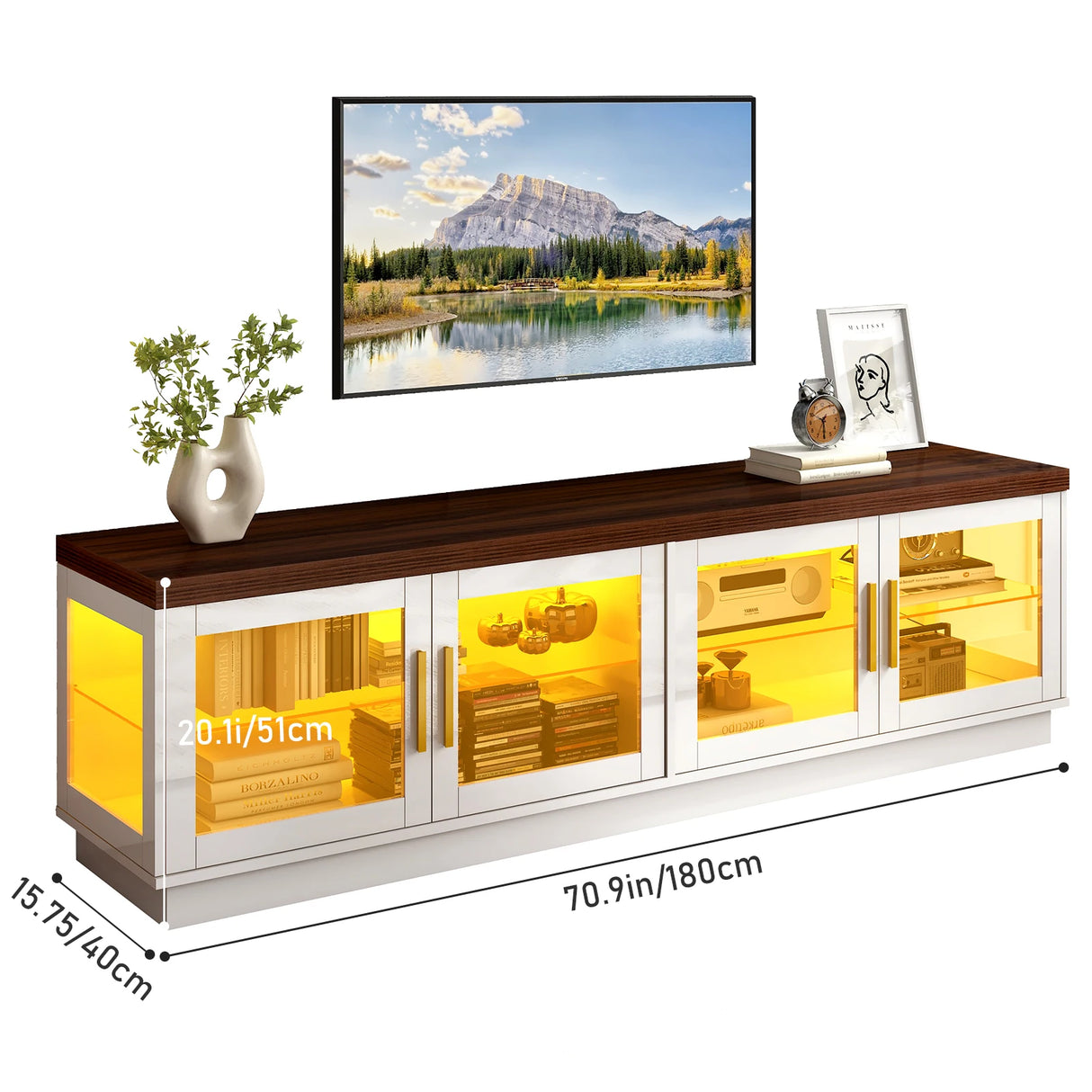 70-Inch Modern LED High Glossy Wooden TV Stand