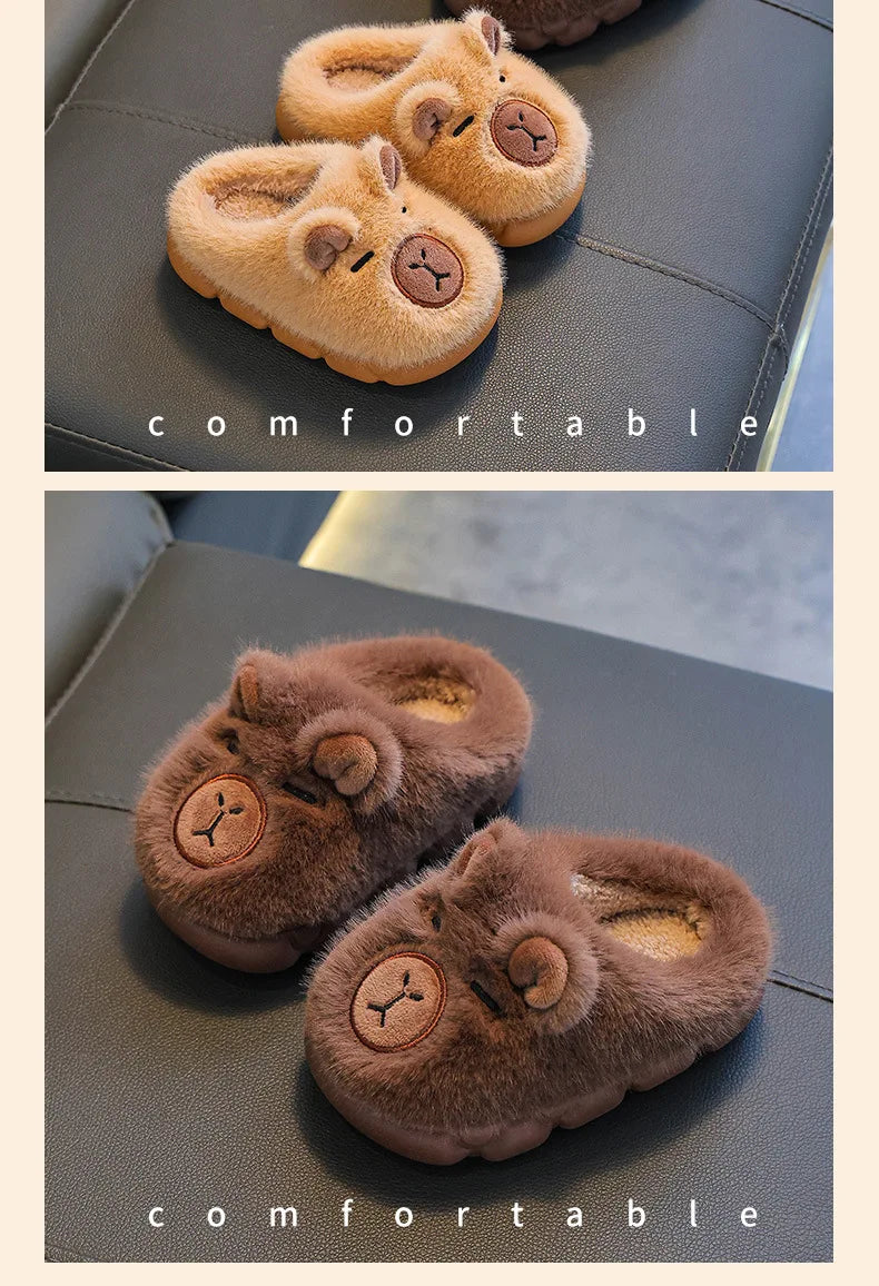 Kids Plush Anti-Slip Winter Warm Cotton Slippers