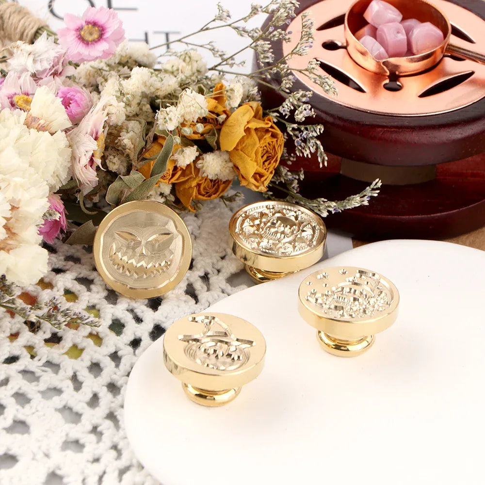 Brass Wax Seal Stamp With Removable Wooden Handle - Omega Lifestyles