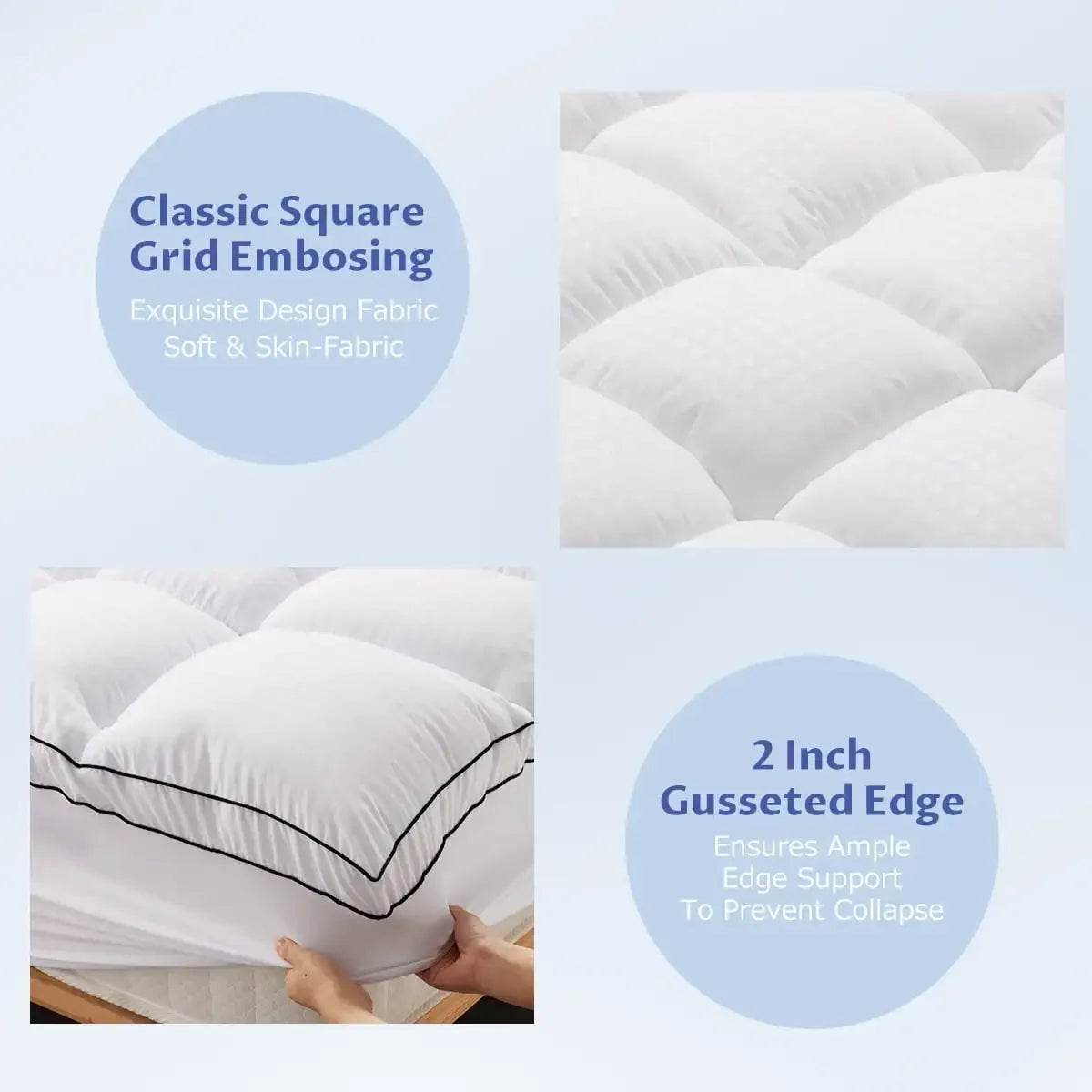 Extra Thick Cooling Mattress Topper Pad - Sleep Galleria