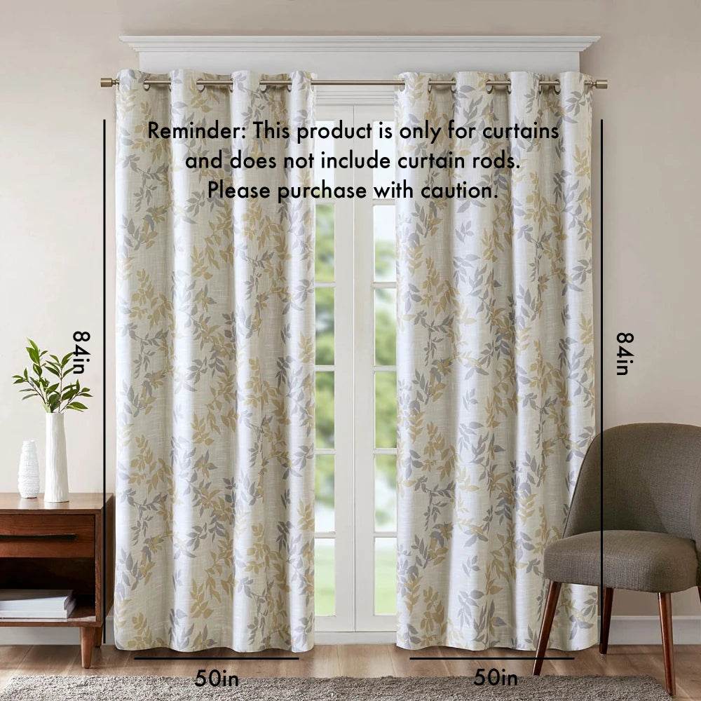 Printed Botanical Blackout Curtain Panel With Privacy