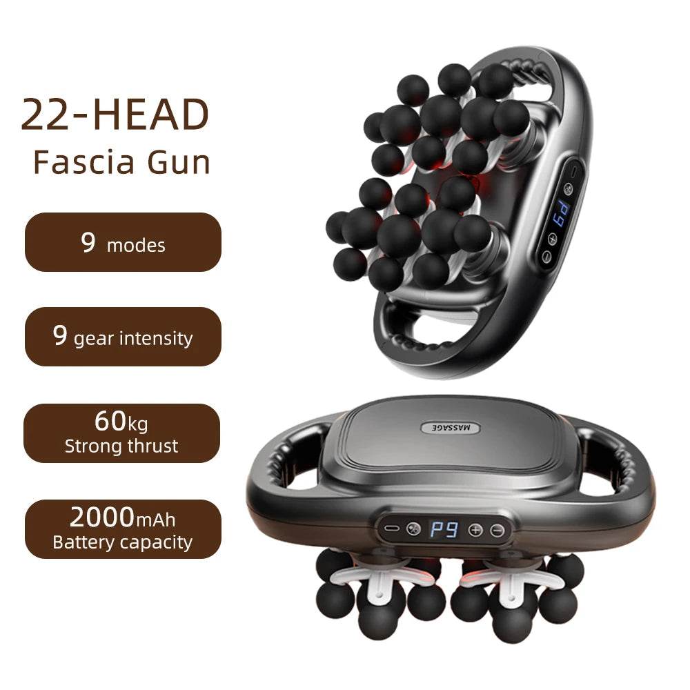 22-Head High-Frequency Vibration Body Massage Gun - Omega Lifestyles