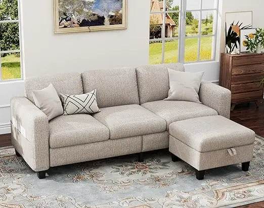 Modern Convertible L Shaped Sectional Sofa - Omega Lifestyles