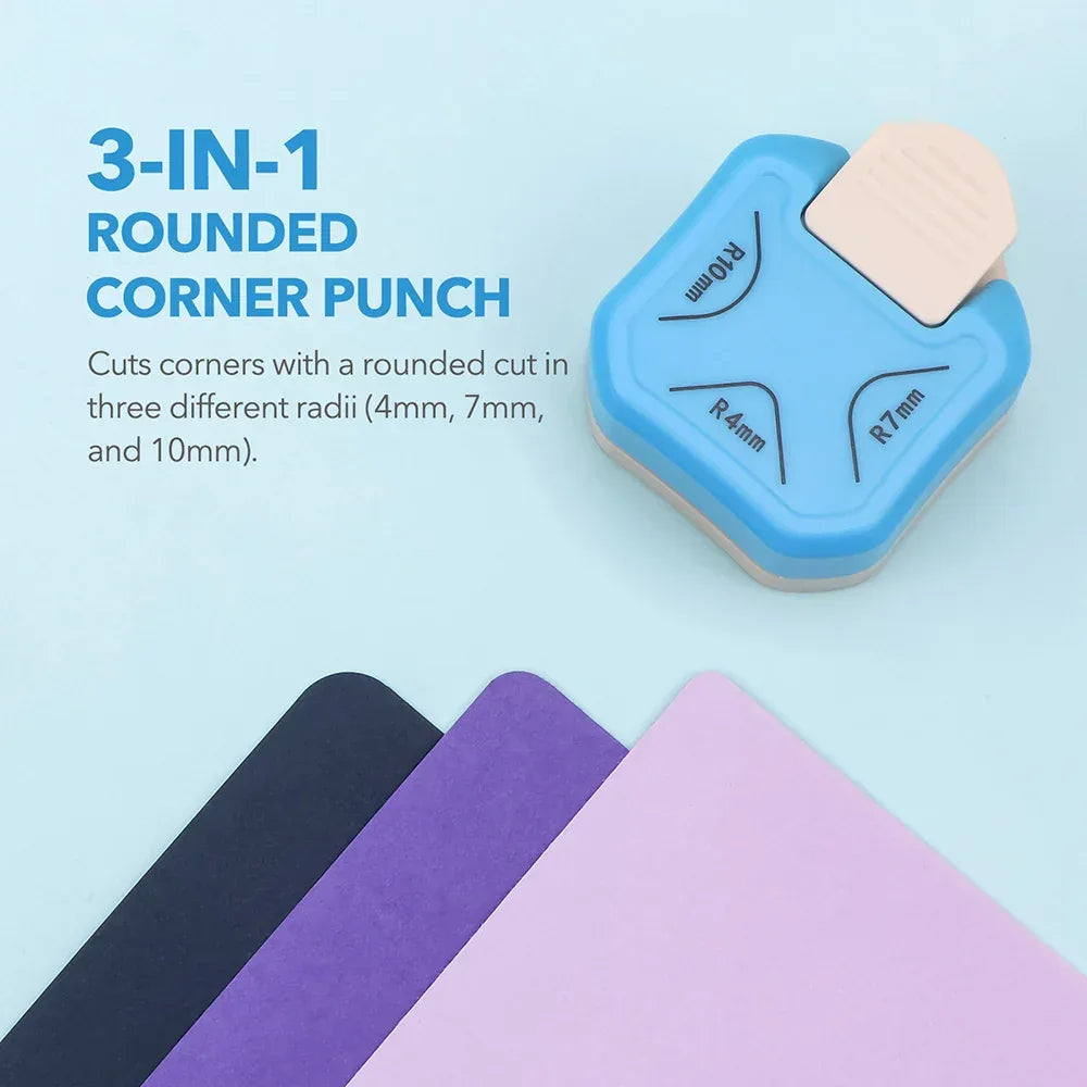 3-Way Ergonomic Paper Corner Rounder Punch Tool - Omega Lifestyles