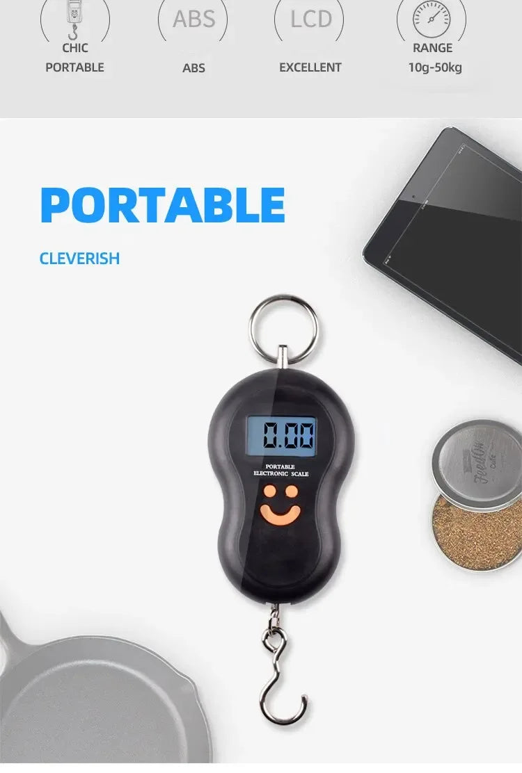 Portable Digital Hanging Scale 50kg Capacity With Backlight - Omega Lifestyles