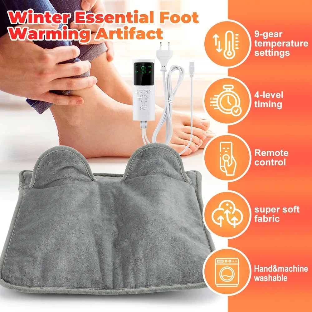 Electric Plush Cotton Heated Foot Warmer Pad - Omega Lifestyles
