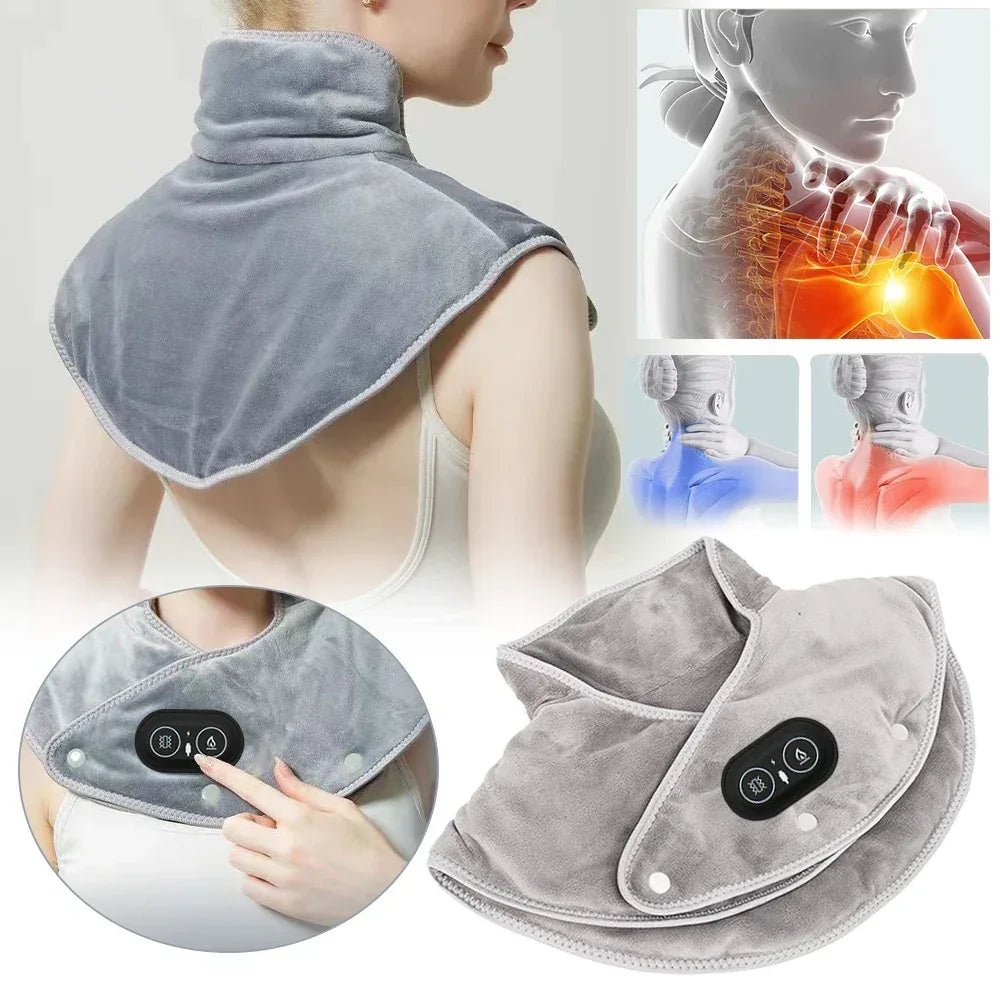 Electric Heated Neck Shoulder Wrap Plush Heating Pad - Omega Lifestyles