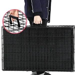 42-Inch Folding Heavy Duty Metal Wire Dog Crate - Sleep Galleria