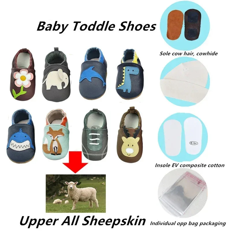 Baby Leather Soft Sheepskin First Walker Moccasins - Omega Lifestyles