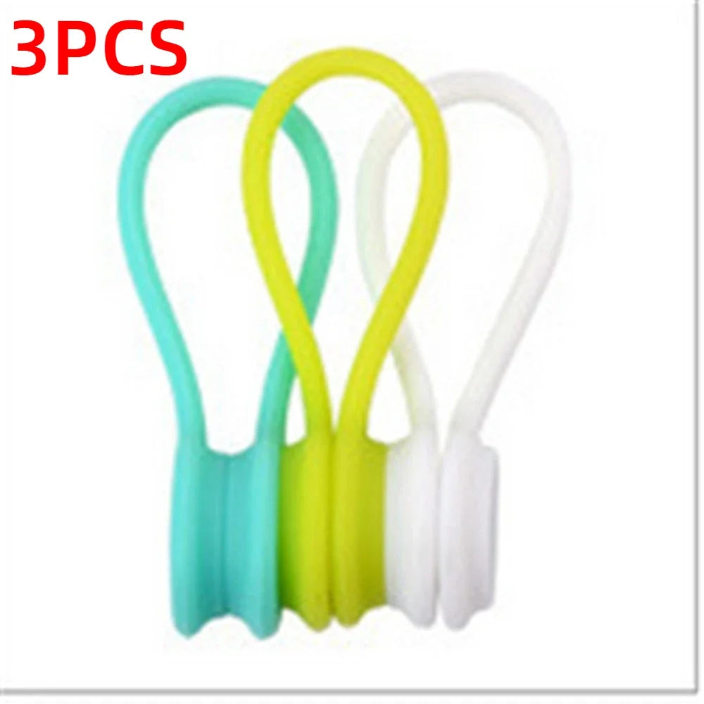 Set of 6 Silicone Reusable Cable Twist Ties Organizer