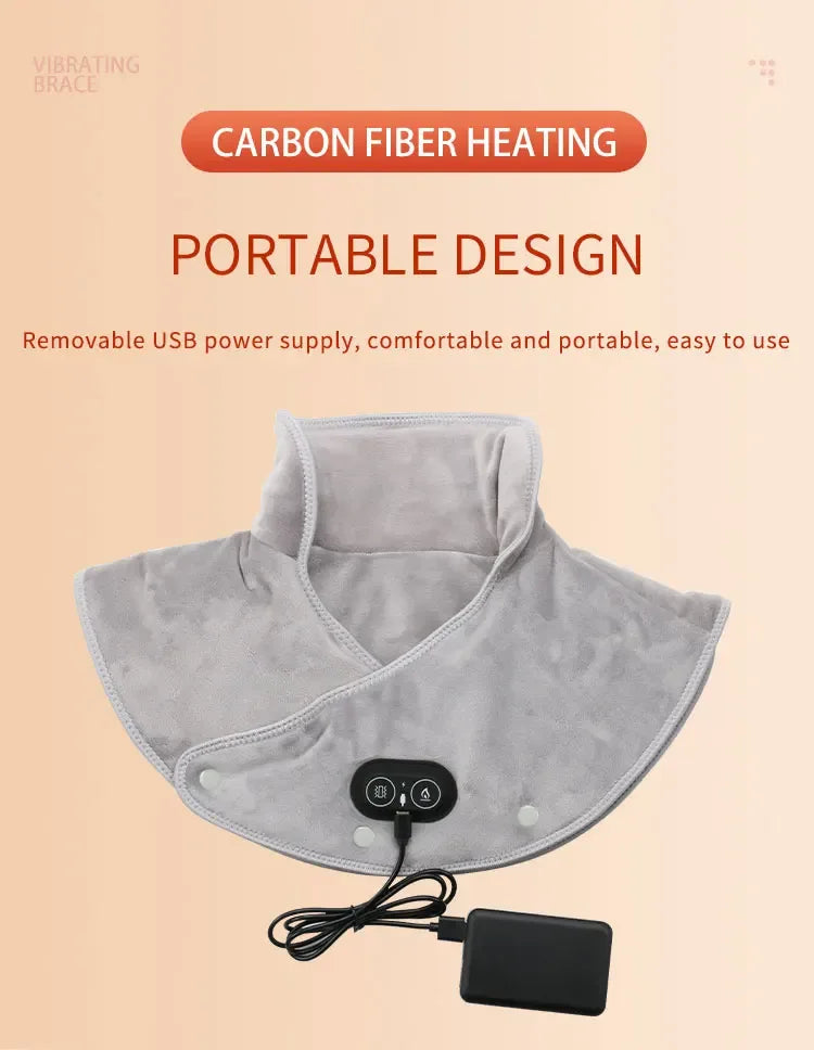 Electric Heating Plush Neck Shoulder Wrap With Vibration - Omega Lifestyles