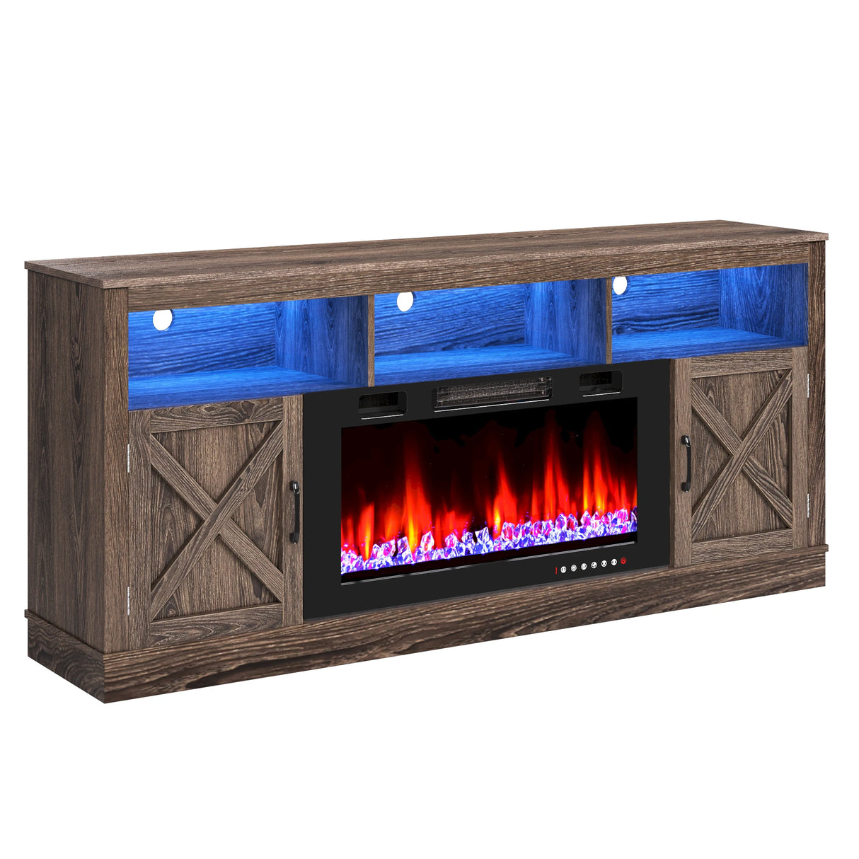 Farmhouse Living Room Fireplace TV Stand Console