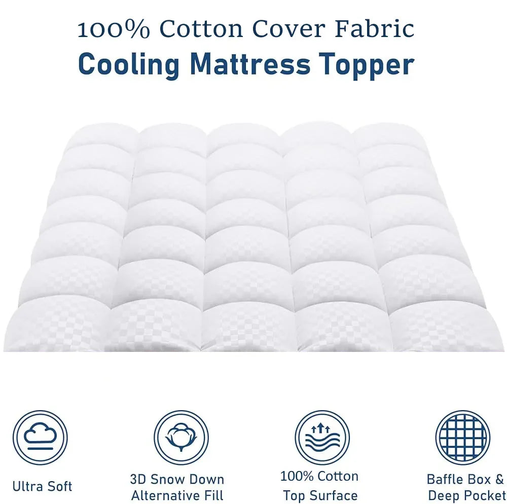 Quilted Cooling Cotton Deep Pocket Mattress Protector - Omega Lifestyles