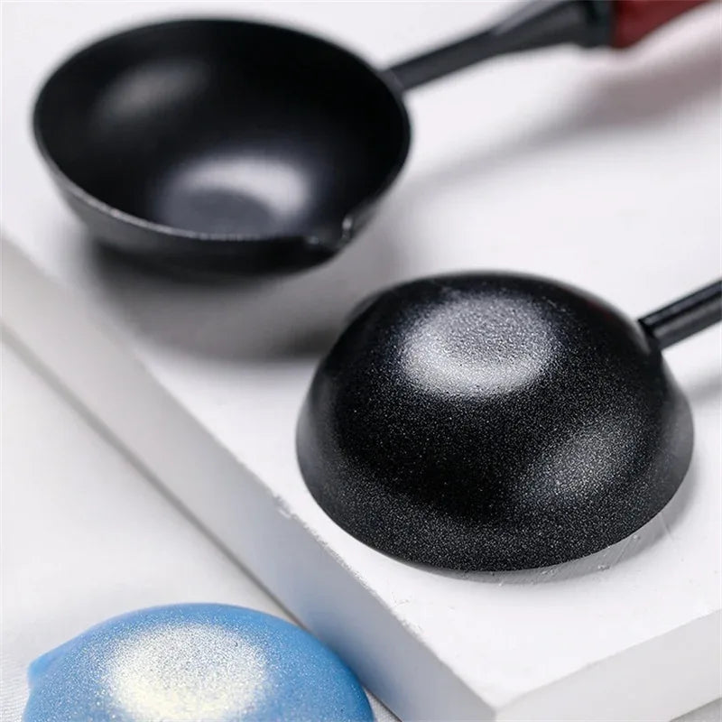 Wood Handle Non-Stick Double Spout Wax Seal Spoon - Omega Lifestyles