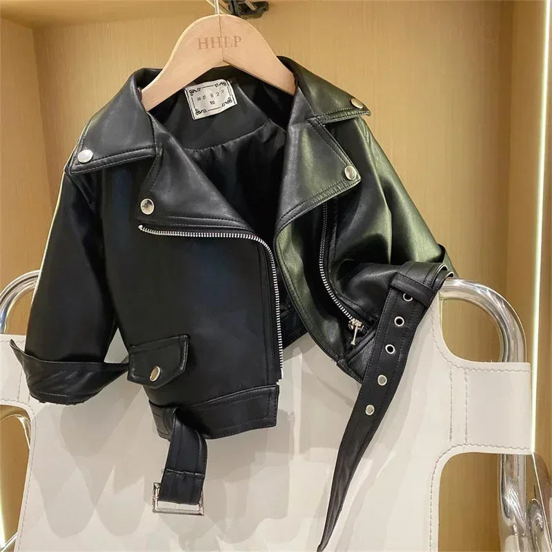 Children’s Autumn Thin Cotton Polyester PU Leather Jacket - Omega Lifestyles