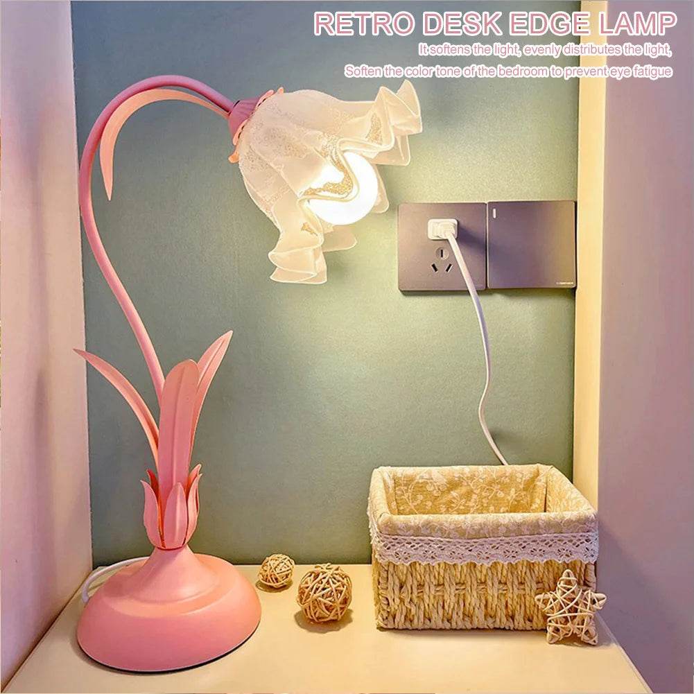 Vintage Floral Acrylic LED Desk Lamp