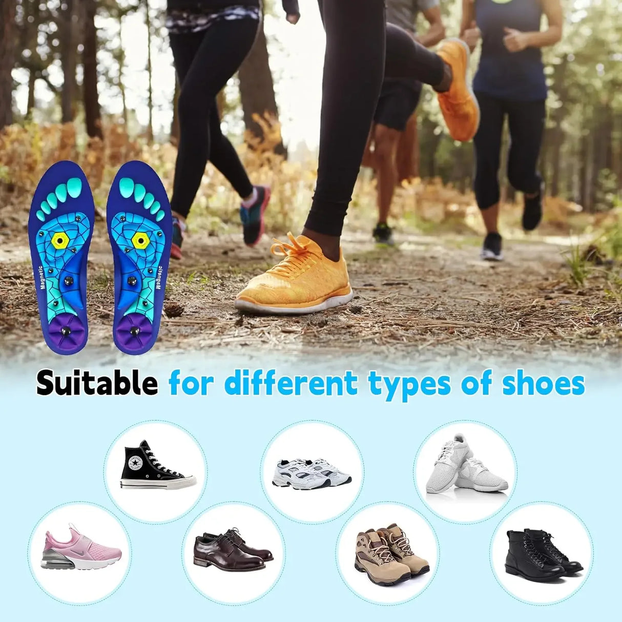 Orthopedic Magnetic Technology Shock-Absorbing Massage Insoles - Omega Lifestyles