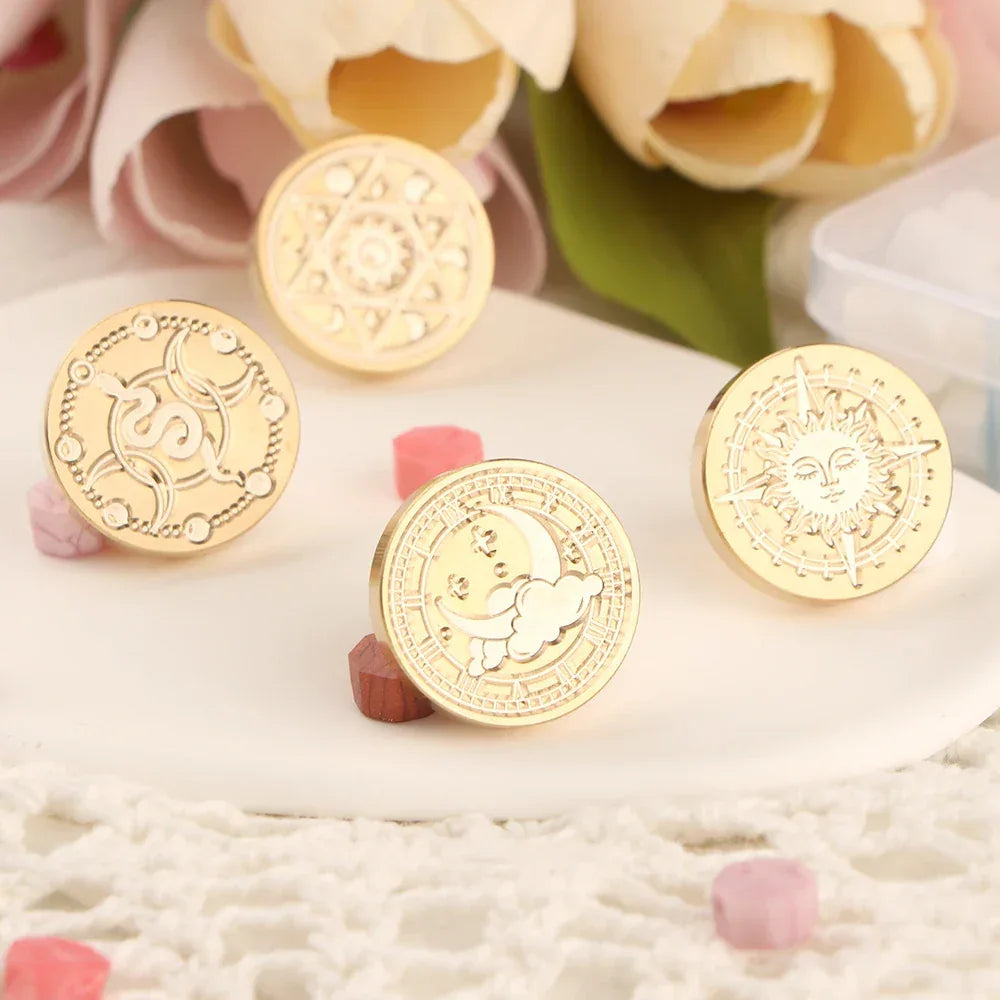 Wooden Handle Brass Seal Head Wax Seal Stamp - Omega Lifestyles