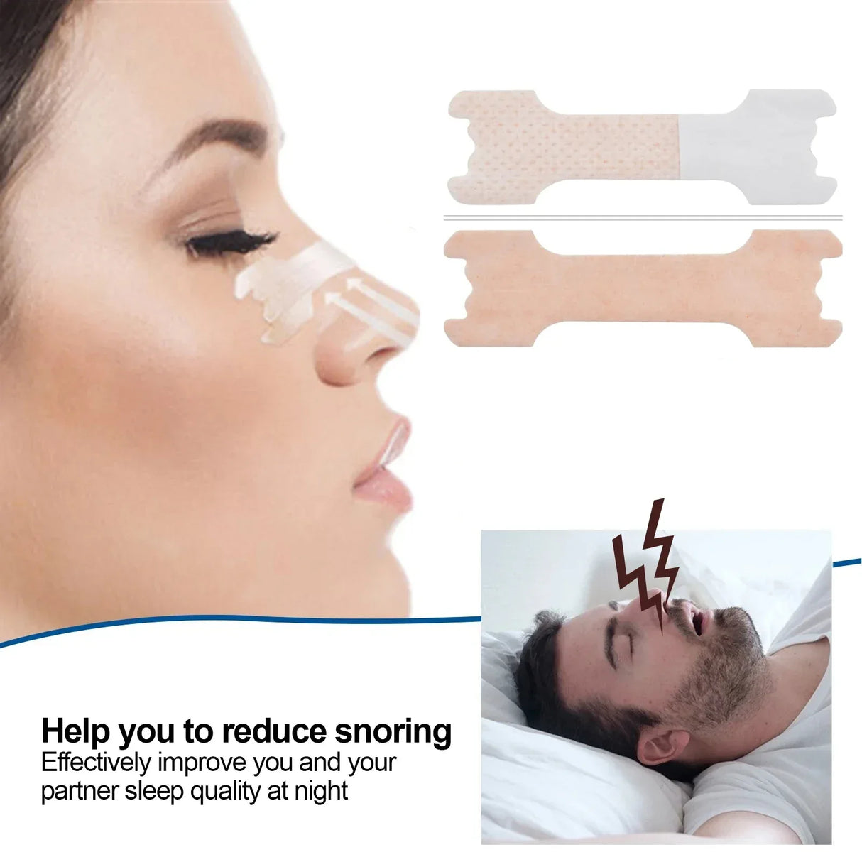 Pack of 30 Breath Nasal Strips Stop Snoring Aid - Omega Lifestyles