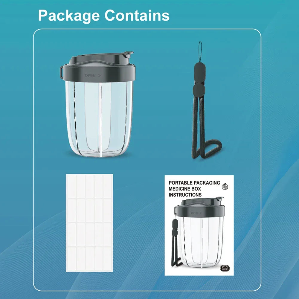 Large Capacity BPA-Free 7-Compartment Pill Dispenser - Omega Lifestyles