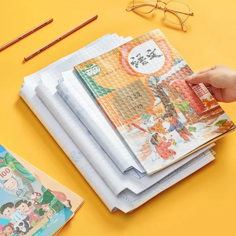 Pack of 10 Transparent Self-Adhesive Book Cover Film Set