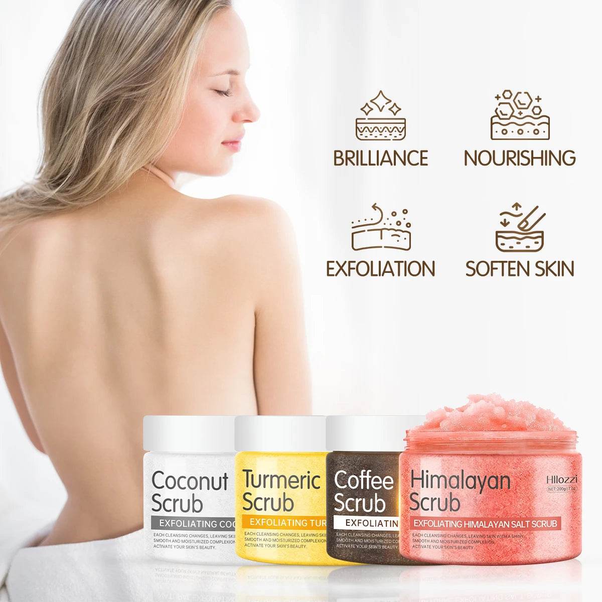 Himalayan Salt Turmeric Coconut Hydrating Face Body Scrub - Sleep Galleria