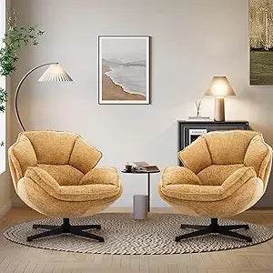 Ergonomic Swivel Living Room Chair with Metal Legs - Omega Lifestyles