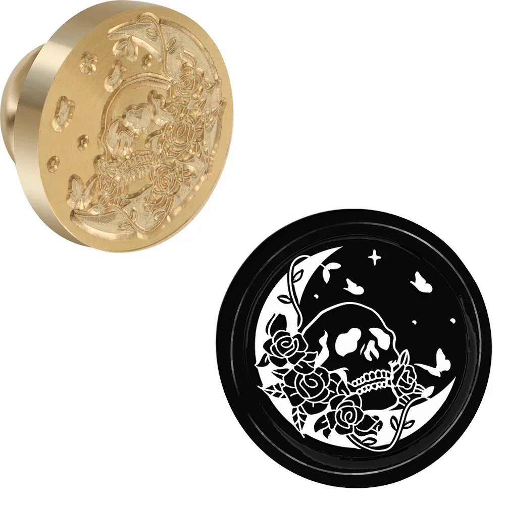 Brass Wax Seal Stamp With Removable Wooden Handle - Omega Lifestyles