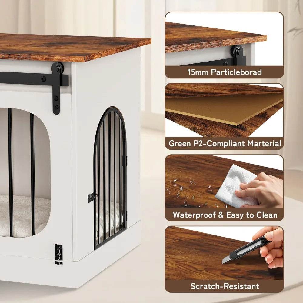 Farmhouse Style Large Indoor Dog Kennel Furniture - Omega Lifestyles