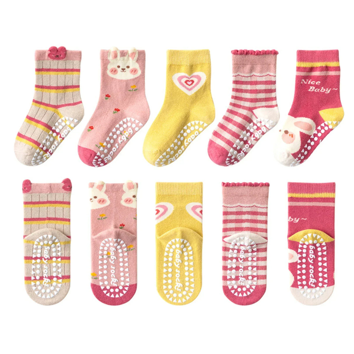 Children’s Cotton Non-Slip Cartoon Knit Socks - Omega Lifestyles