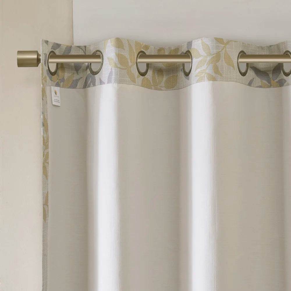 Printed Botanical Blackout Curtain Panel With Privacy