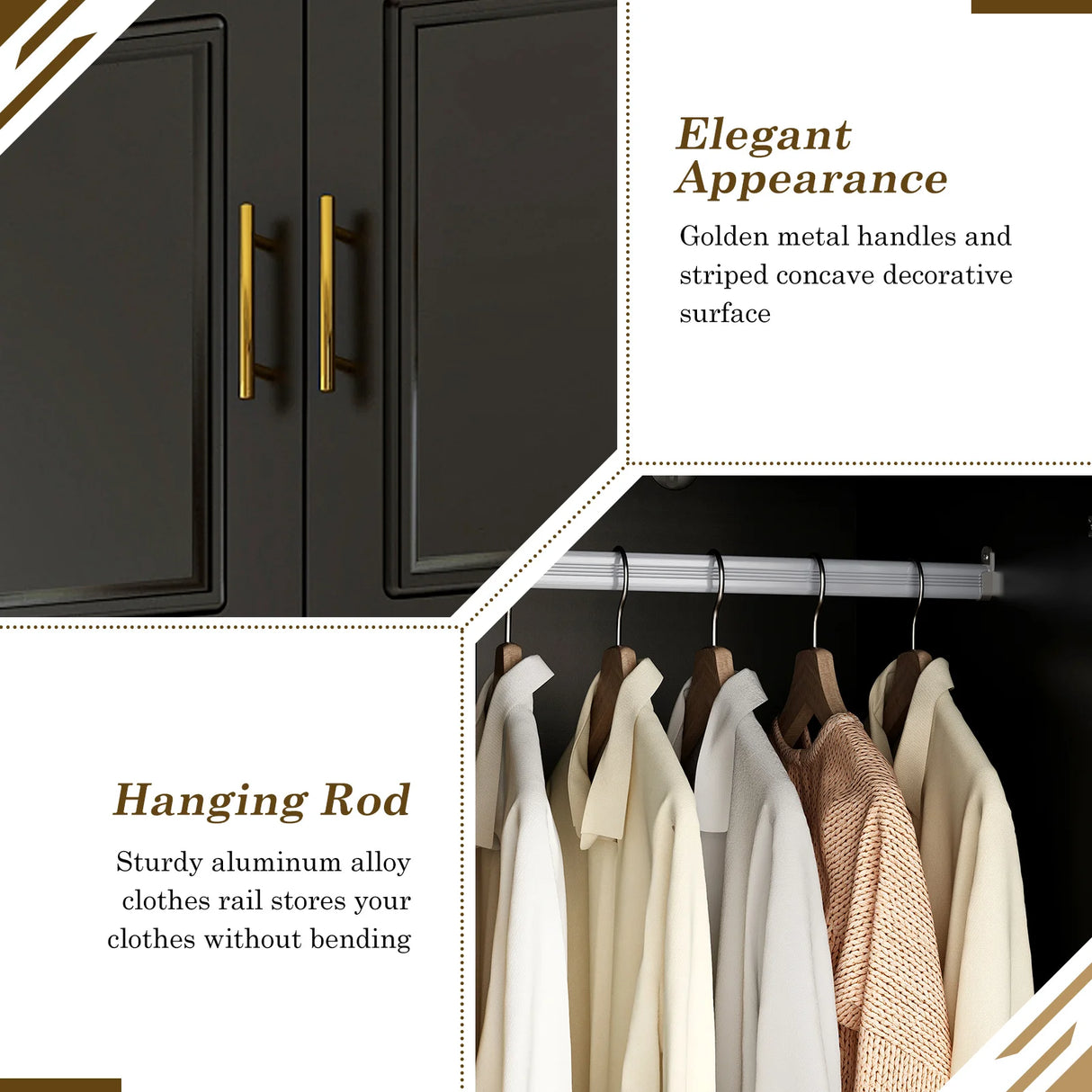 Modern 3-Door Engineered Wood Wardrobe With LED Lights