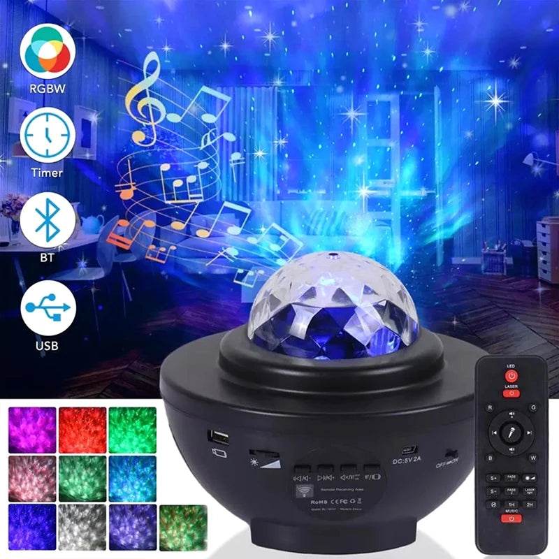 LED Star Projector Night Light With Remote Control