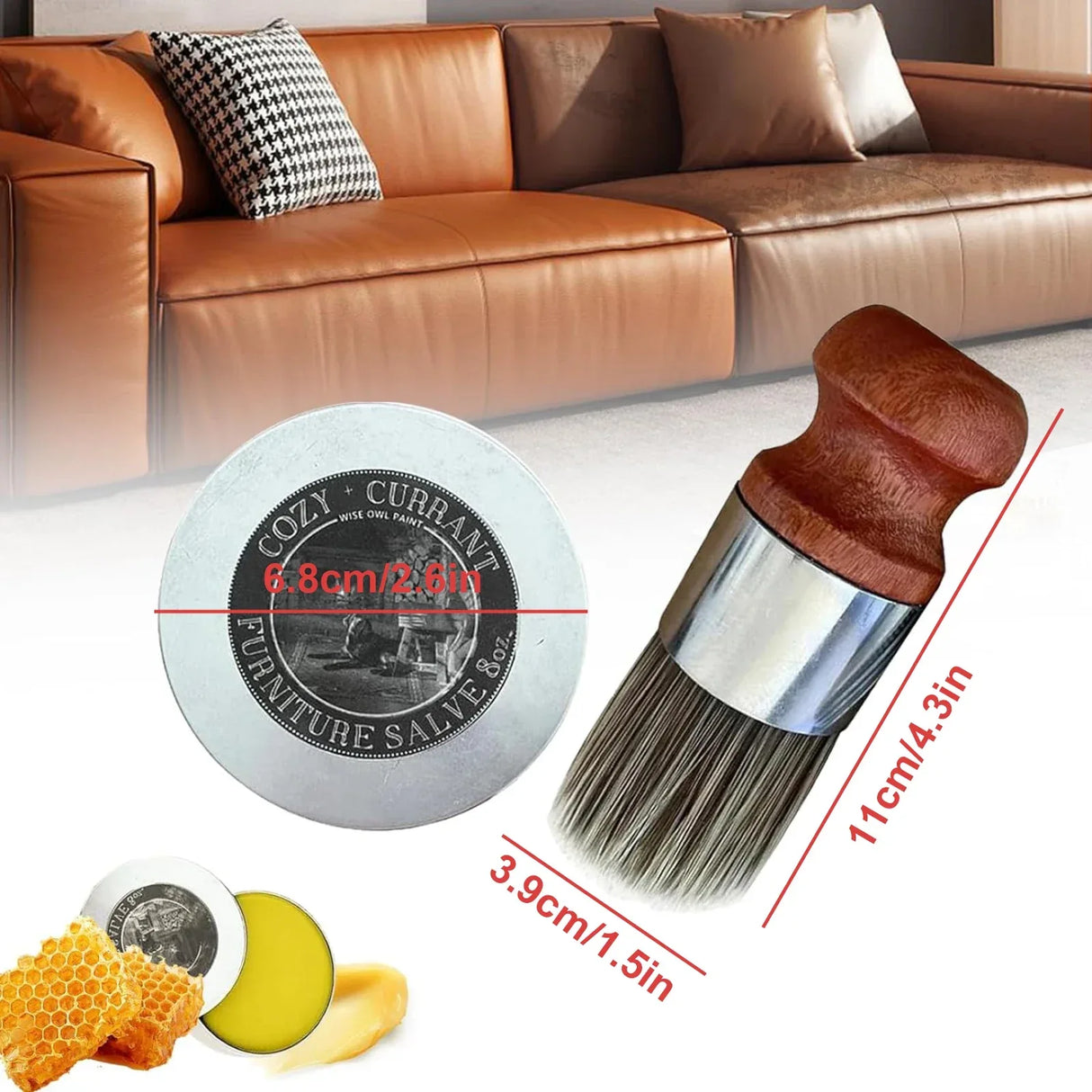 2-Piece Leather Furniture Salve And Brush Set - Omega Lifestyles