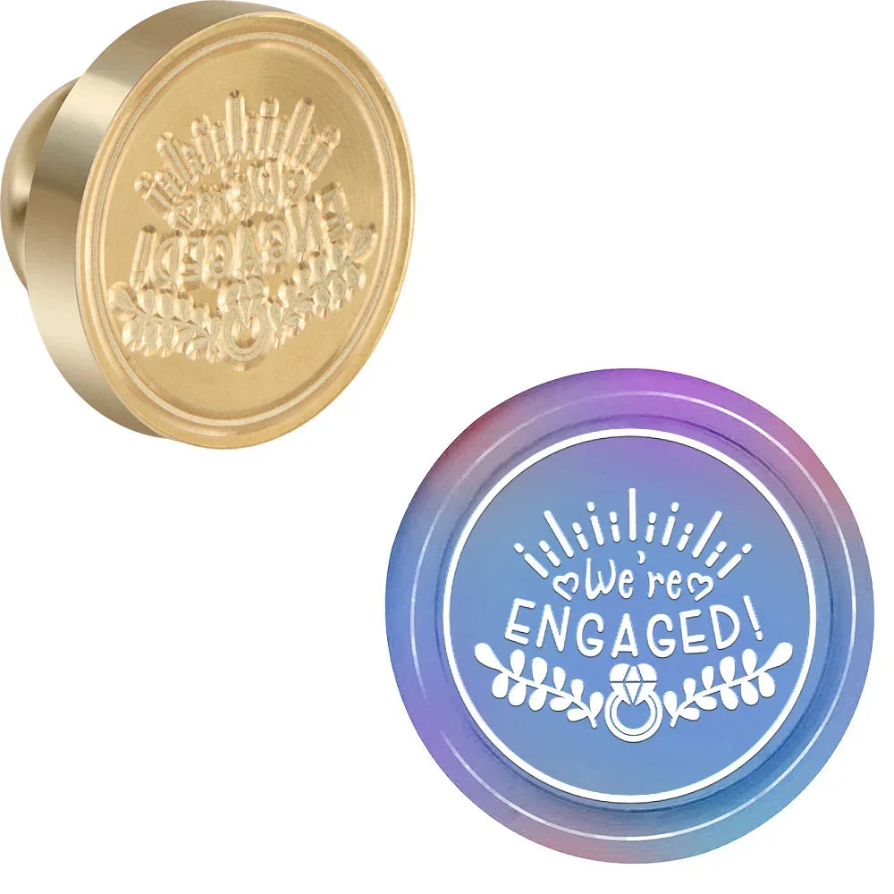 Wedding Heart Pattern Removable Brass Wax Seal Stamp - Omega Lifestyles