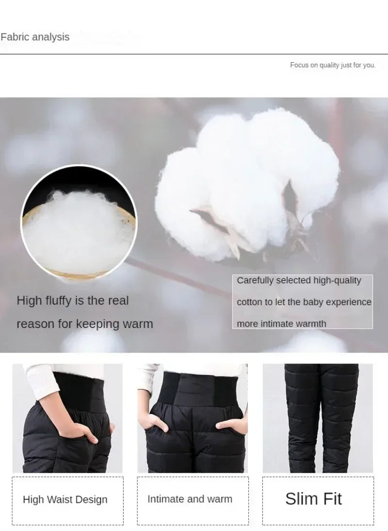 Kids Winter Warm Thicken Down Padded Ski Pants - Omega Lifestyles